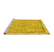 Sideview of Machine Washable Abstract Yellow Modern Rug, wshabs2855yw