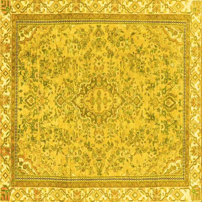 Square Machine Washable Abstract Yellow Modern Rug, wshabs2855yw