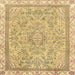 Square Abstract Cinnamon Brown Modern Rug, abs2855