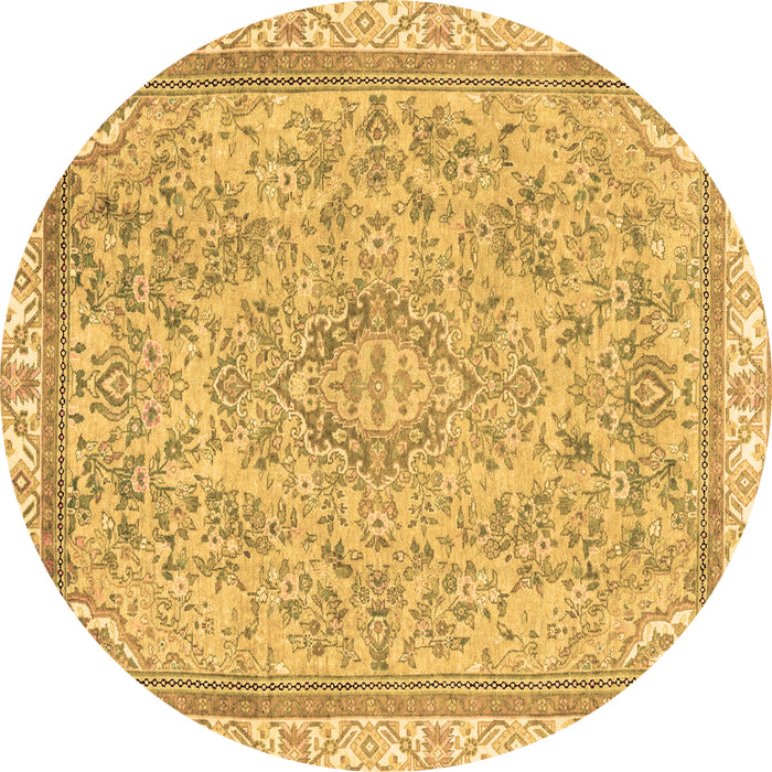 Round Abstract Brown Modern Rug, abs2855brn