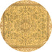 Round Abstract Brown Modern Rug, abs2855brn