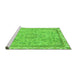 Sideview of Machine Washable Abstract Green Modern Area Rugs, wshabs2855grn