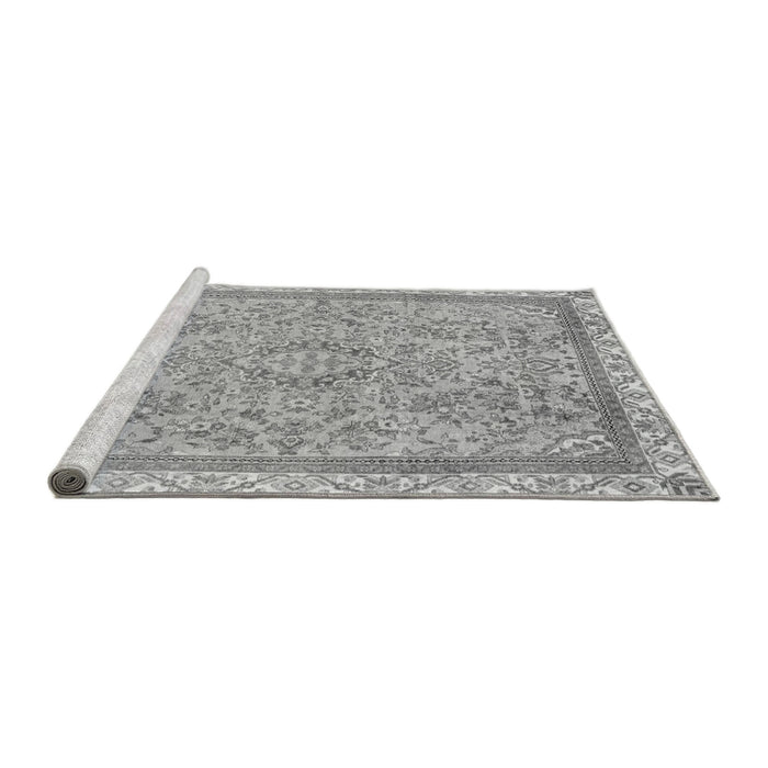 Sideview of Machine Washable Abstract Gray Modern Rug, wshabs2855gry
