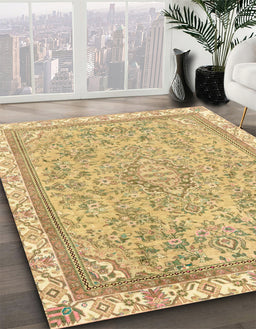 Machine Washable Abstract Cinnamon Brown Rug in a Family Room, wshabs2855