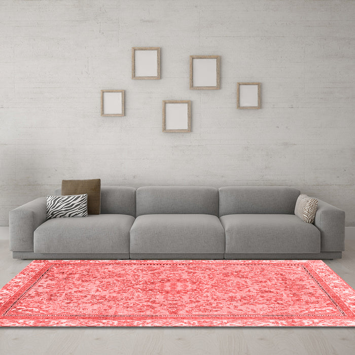 Modern Red Washable Rugs
