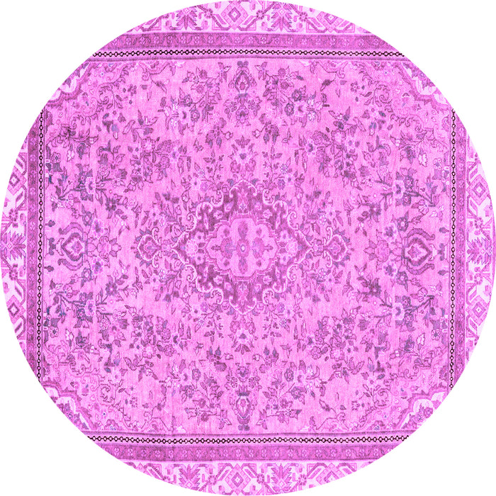Round Machine Washable Abstract Purple Modern Area Rugs, wshabs2855pur