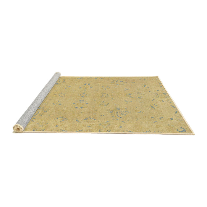 Sideview of Machine Washable Abstract Yellow Rug, wshabs2856
