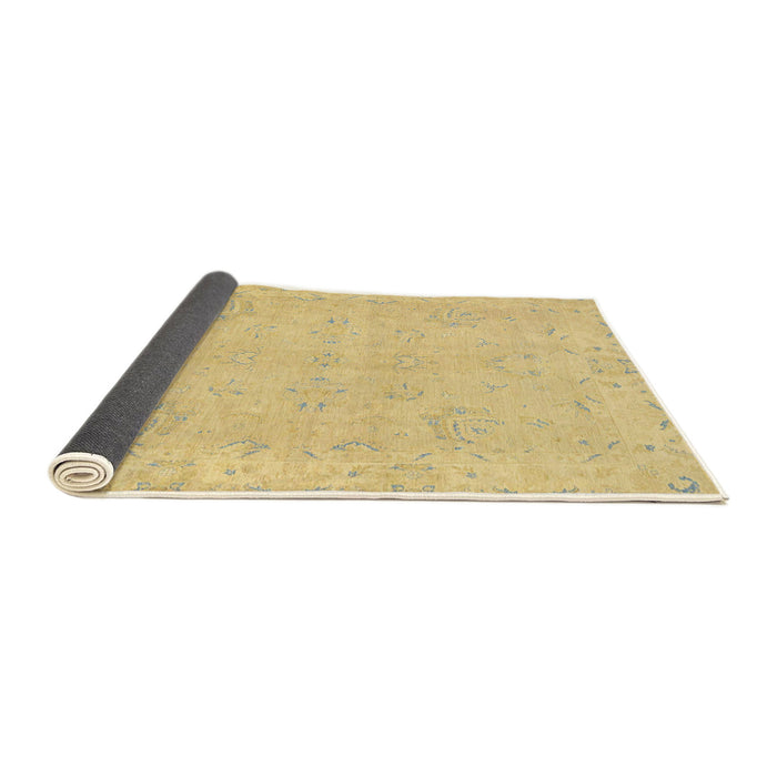Sideview of Abstract Yellow Modern Rug, abs2856