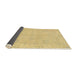 Sideview of Abstract Yellow Modern Rug, abs2856