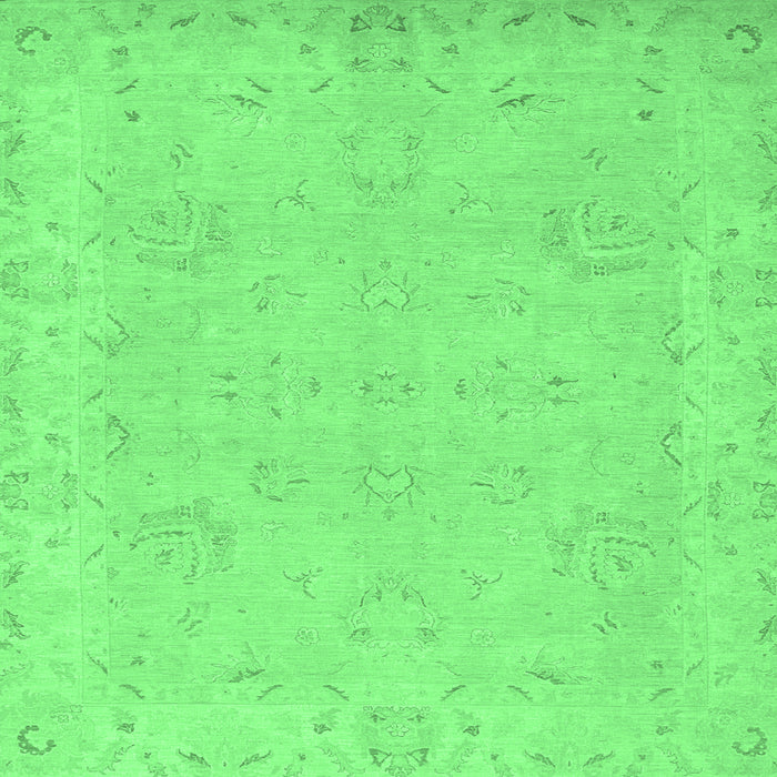 Square Machine Washable Abstract Emerald Green Modern Area Rugs, wshabs2856emgrn