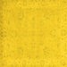 Square Machine Washable Abstract Yellow Modern Rug, wshabs2856yw