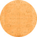 Round Abstract Orange Modern Rug, abs2856org