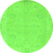 Round Abstract Green Modern Rug, abs2856grn