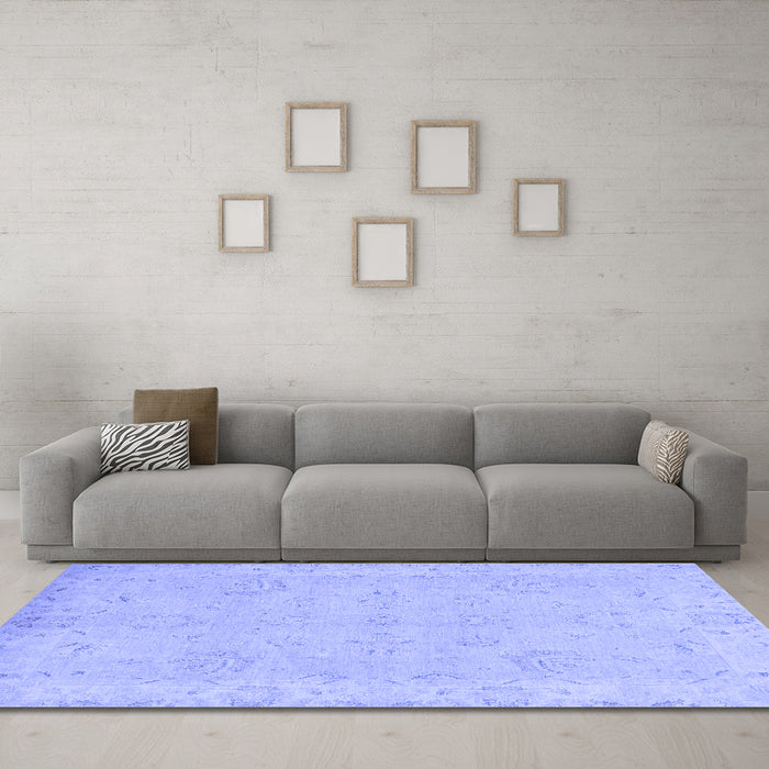 Machine Washable Abstract Blue Modern Rug in a Living Room, wshabs2856blu