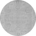 Round Abstract Gray Modern Rug, abs2856gry