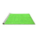 Sideview of Machine Washable Abstract Green Modern Area Rugs, wshabs2856grn