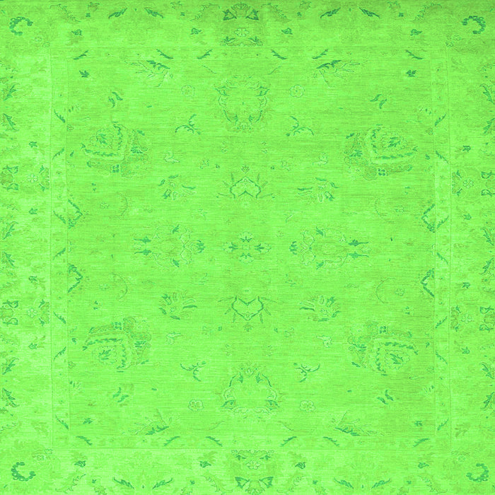 Square Machine Washable Abstract Green Modern Area Rugs, wshabs2856grn