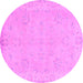 Round Abstract Purple Modern Rug, abs2856pur