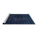 Sideview of Machine Washable Abstract Night Blue Rug, wshabs2857