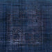 Square Machine Washable Abstract Night Blue Rug, wshabs2857