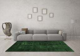 Machine Washable Persian Emerald Green Bohemian Area Rugs in a Living Room,, wshabs2857emgrn