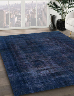 Abstract Blue Persian Rug in Family Room, abs2857