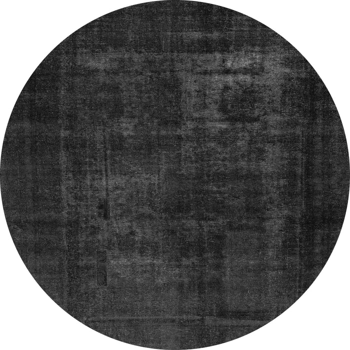 Round Machine Washable Persian Gray Bohemian Rug, wshabs2857gry