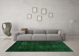 Machine Washable Persian Green Bohemian Area Rugs in a Living Room,, wshabs2857grn