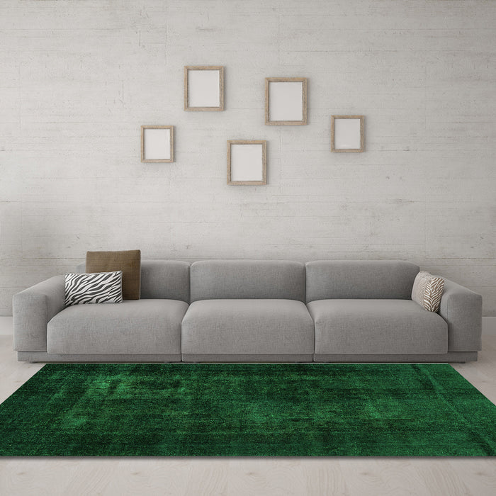 Machine Washable Persian Green Bohemian Area Rugs in a Living Room,, wshabs2857grn