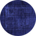 Round Persian Blue Bohemian Rug, abs2857blu