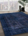 Abstract Blue Persian Rug in Family Room, abs2857