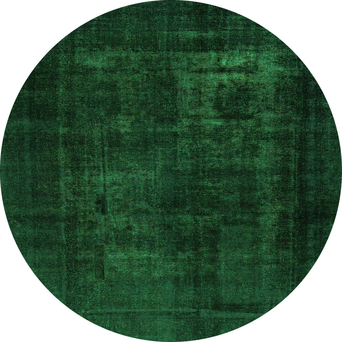Round Machine Washable Persian Green Bohemian Area Rugs, wshabs2857grn