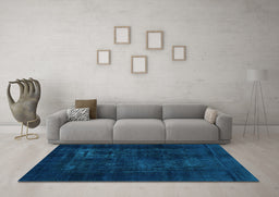Machine Washable Persian Light Blue Bohemian Rug in a Living Room, wshabs2857lblu