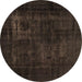 Round Persian Brown Bohemian Rug, abs2857brn