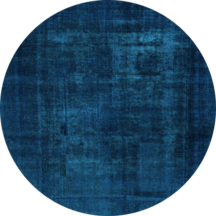 Round Machine Washable Persian Light Blue Bohemian Rug, wshabs2857lblu