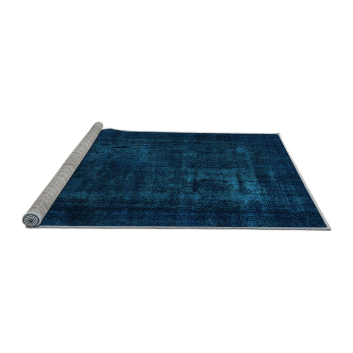 Sideview of Machine Washable Persian Light Blue Bohemian Rug, wshabs2857lblu