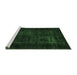 Sideview of Machine Washable Persian Emerald Green Bohemian Area Rugs, wshabs2857emgrn