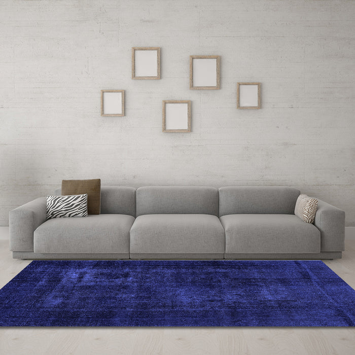 Machine Washable Persian Blue Bohemian Rug in a Living Room, wshabs2857blu