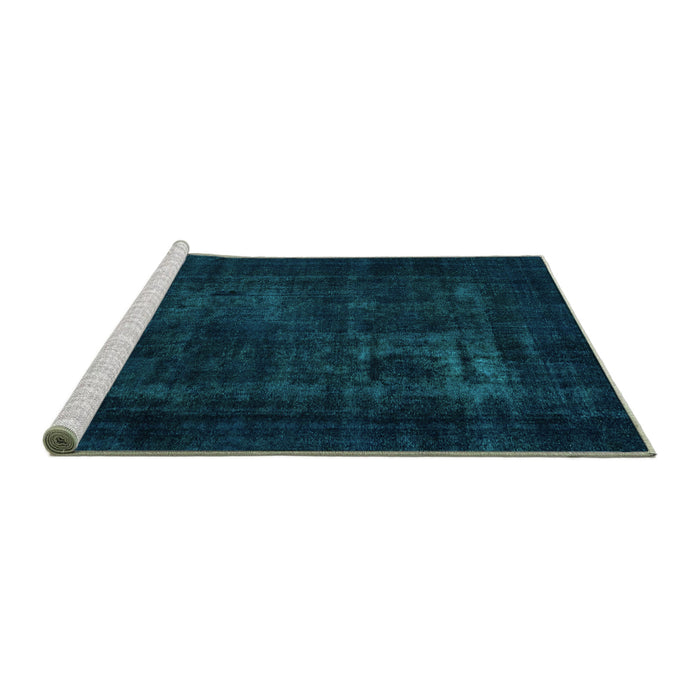 Sideview of Machine Washable Persian Turquoise Bohemian Area Rugs, wshabs2857turq