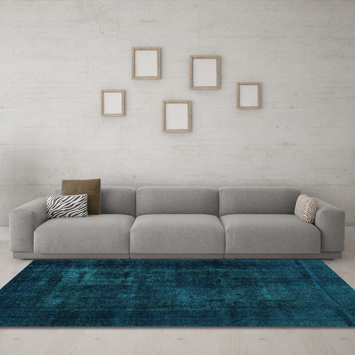 Machine Washable Persian Turquoise Bohemian Area Rugs in a Living Room,, wshabs2857turq