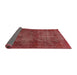 Sideview of Abstract Red Modern Rug, abs2858