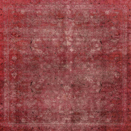 Square Machine Washable Abstract Red Rug, wshabs2858