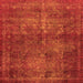 Square Abstract Orange Modern Rug, abs2858org