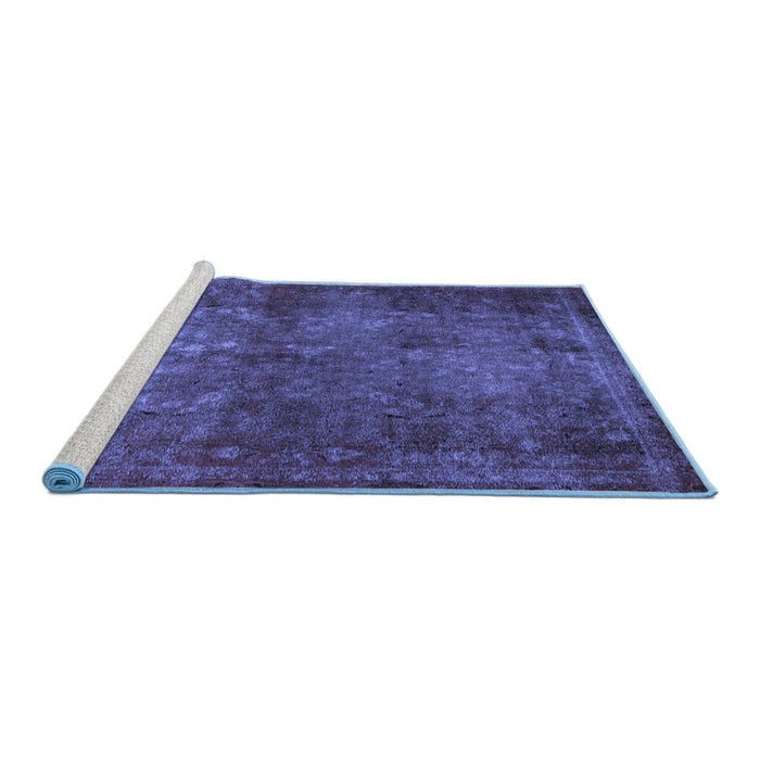 Sideview of Machine Washable Abstract Blue Modern Rug, wshabs2858blu
