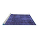 Sideview of Machine Washable Abstract Blue Modern Rug, wshabs2858blu