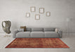 Machine Washable Abstract Brown Modern Rug in a Living Room,, wshabs2858brn