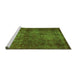 Sideview of Machine Washable Abstract Green Modern Area Rugs, wshabs2858grn