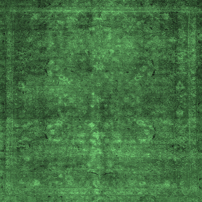 Square Abstract Emerald Green Modern Rug, abs2858emgrn