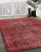 Abstract Red Modern Rug in Family Room, abs2858