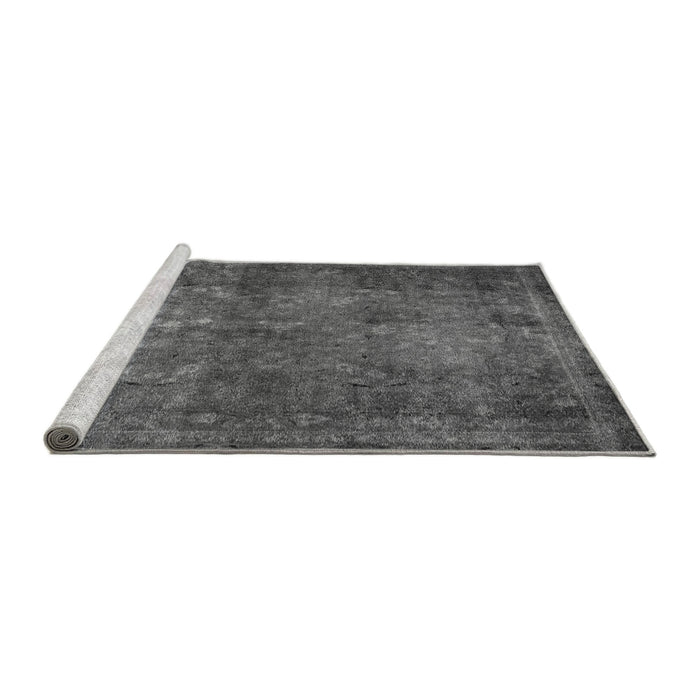 Sideview of Machine Washable Abstract Gray Modern Rug, wshabs2858gry